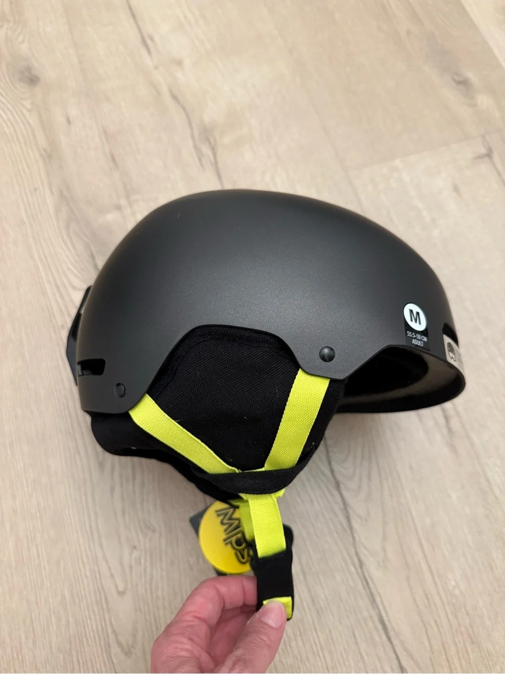 NEW - Giro Matte Black Helmet with Neon Yellow Accents - M - Adult